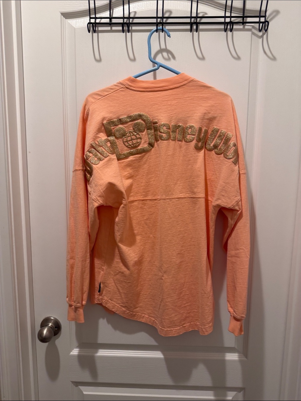 Disney Peach Spirit Jerseys with Gold Logo Print XS